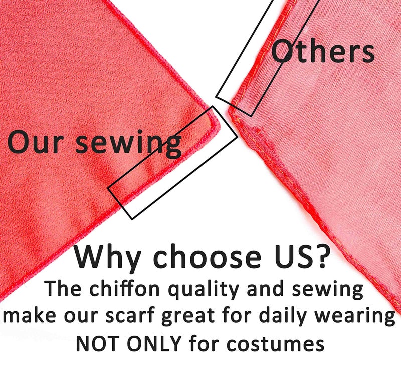 Fairycece Red Neck Hair Scarf Headband Chiffon Scarf Barnacle Boy Costume Bulma Costume - Image 2